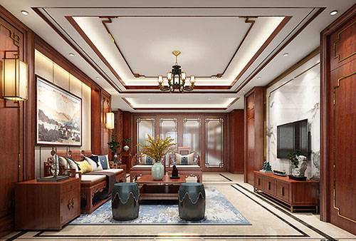 鹤壁小清新格调的现代简约别墅中式设计装修效果图