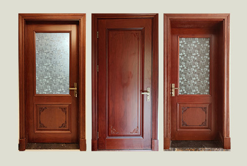 鹤壁中式家庭装修实木木门定制安装效果图