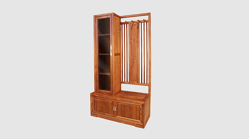 鹤壁住宅中式装修实木家具门厅柜